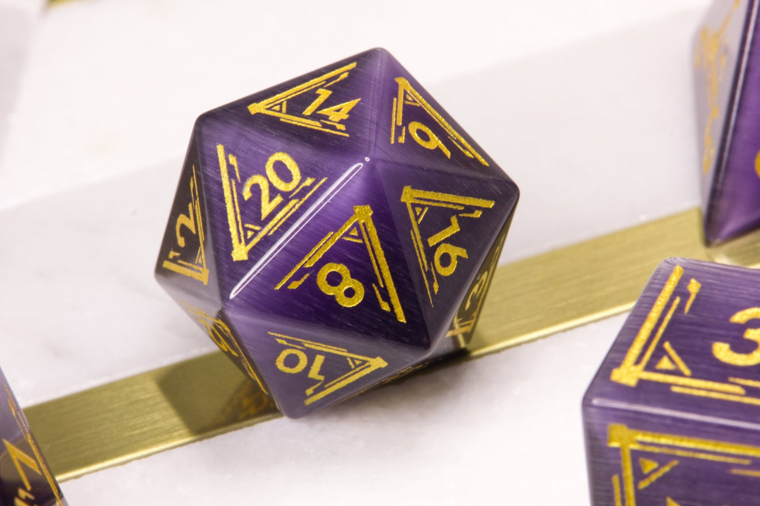 Art Deco Purple Catseye Dice - Summit Dice