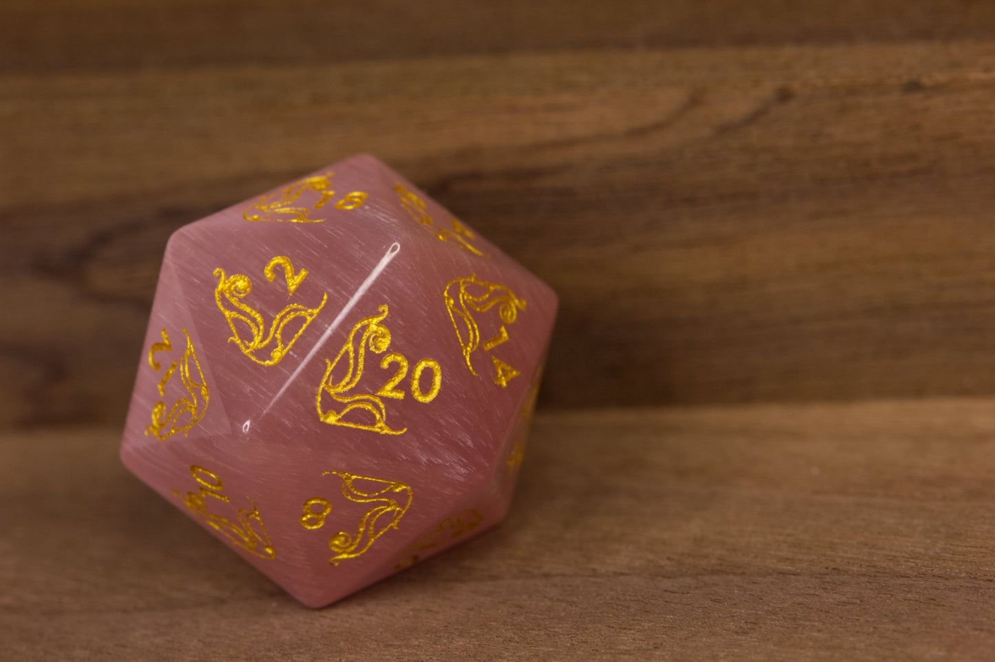 Art Nouveau Pink Catseye Dice - Summit Dice
