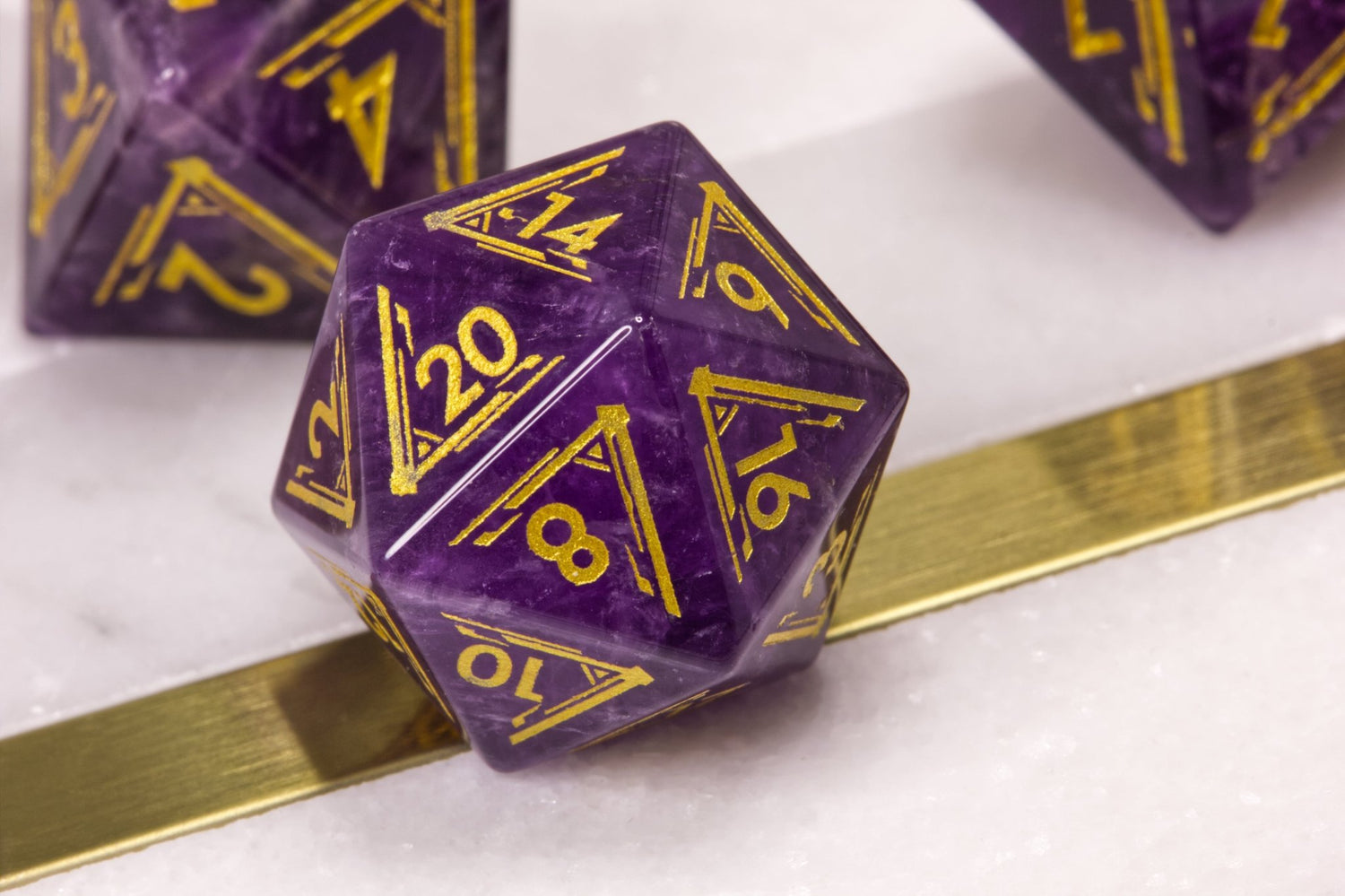 Art Deco Amethyst Dice - Summit Dice