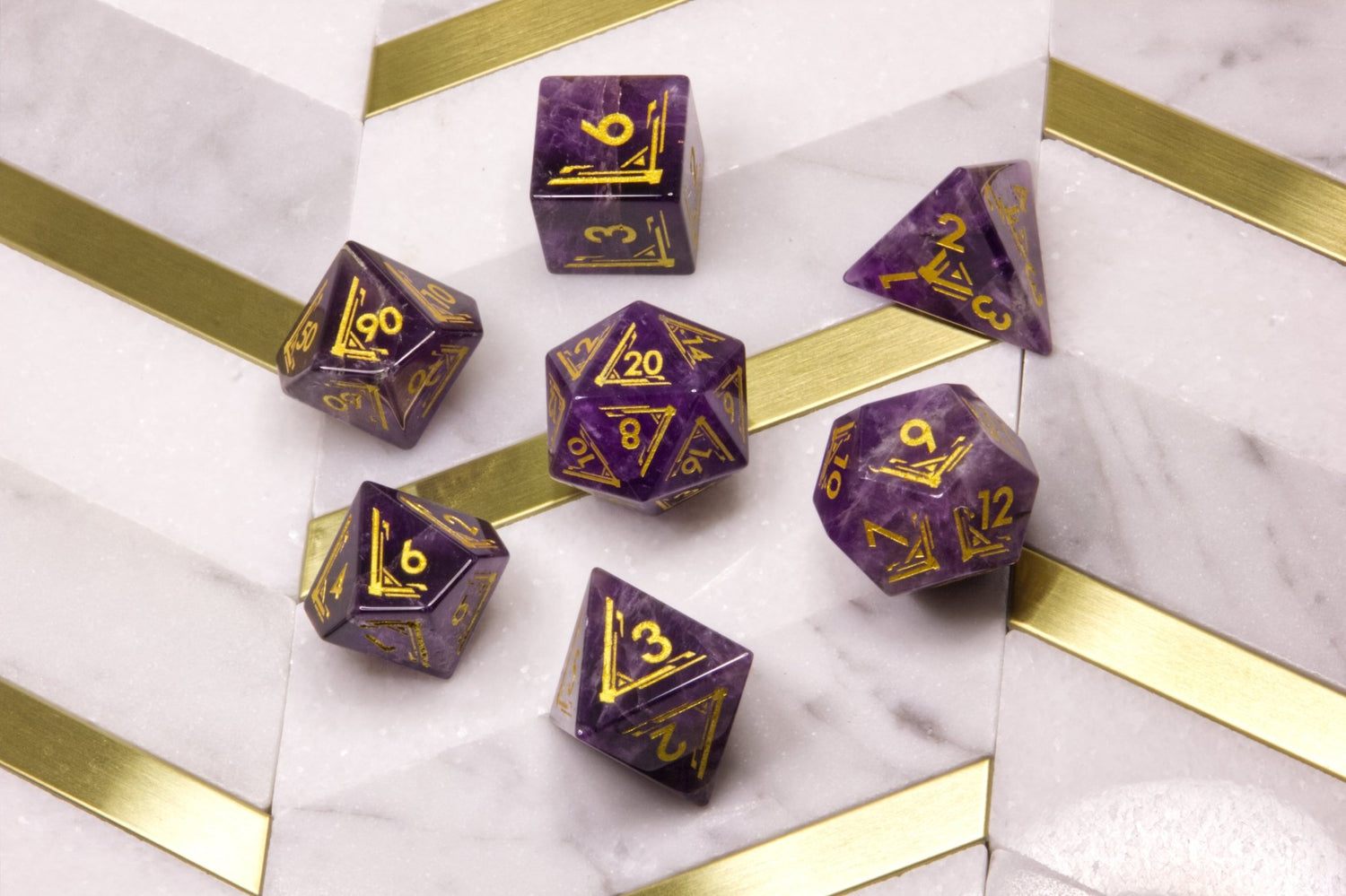 Art Deco Amethyst Dice - Summit Dice