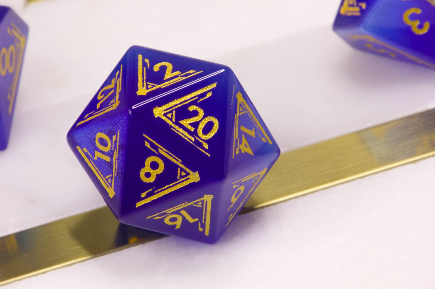 Art Deco Blue Catseye Dice - Summit Dice