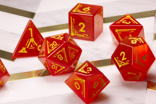 Art Deco Red Catseye Dice - Summit Dice