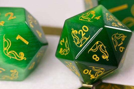 Art Nouveau Emerald Catseye Dice - Summit Dice