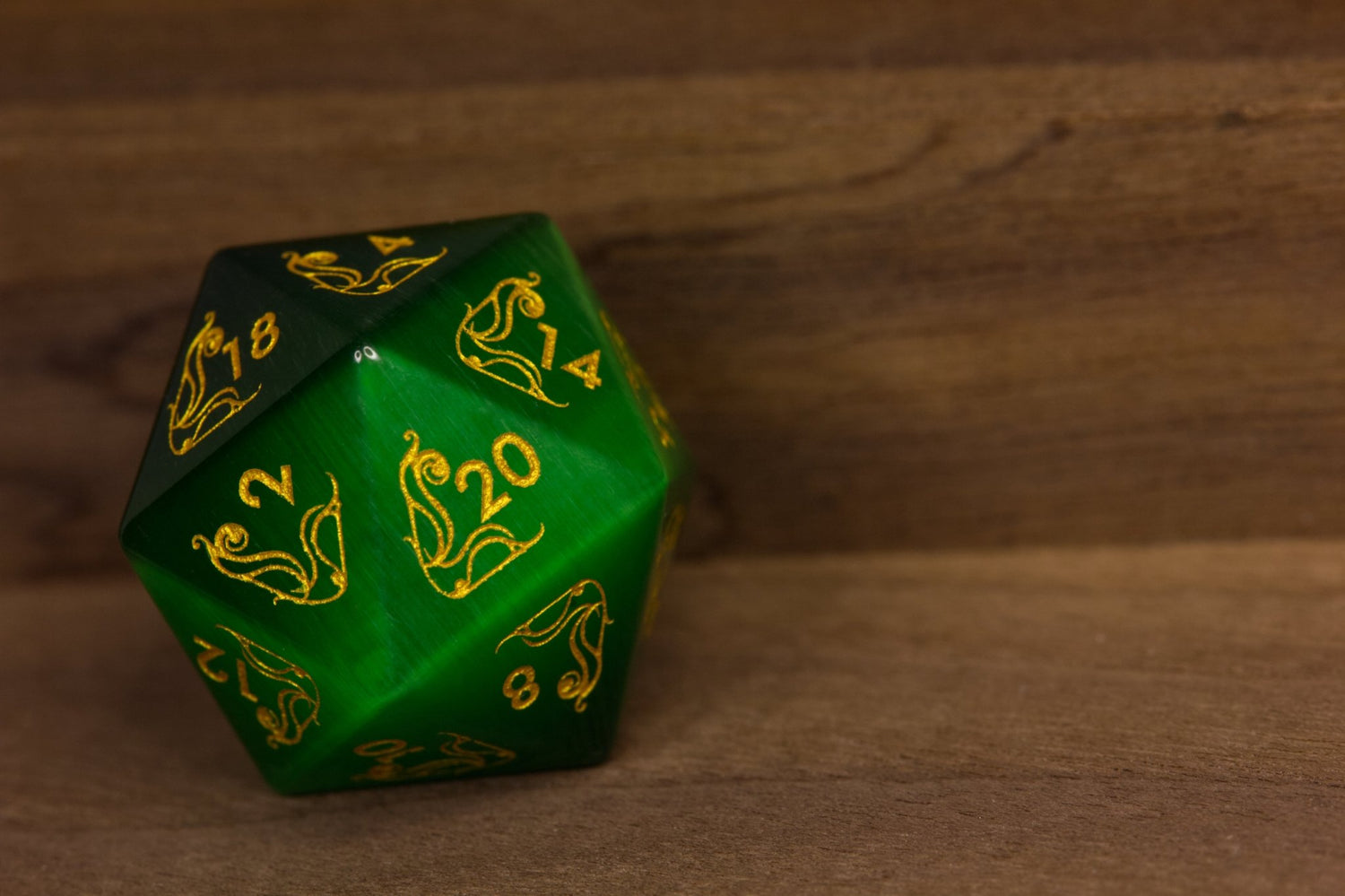 Art Nouveau Emerald Catseye Dice - Summit Dice
