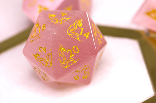 Art Nouveau Pink Catseye Dice - Summit Dice