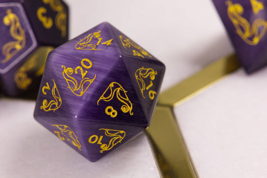 Art Nouveau Purple Catseye Dice - Summit Dice